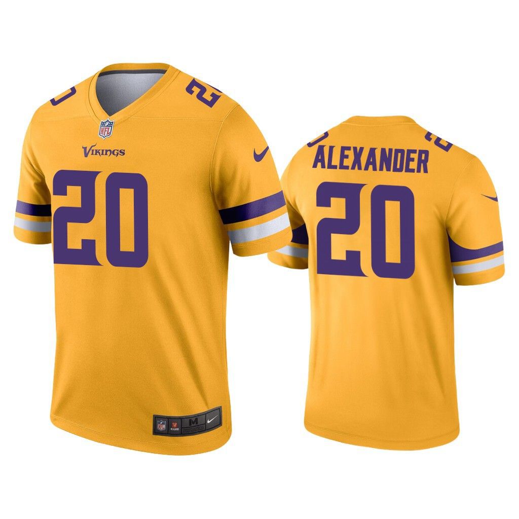 Men Minnesota Vikings #20 Mackensie Alexander Nike Gold Inverted Legend NFL Jersey